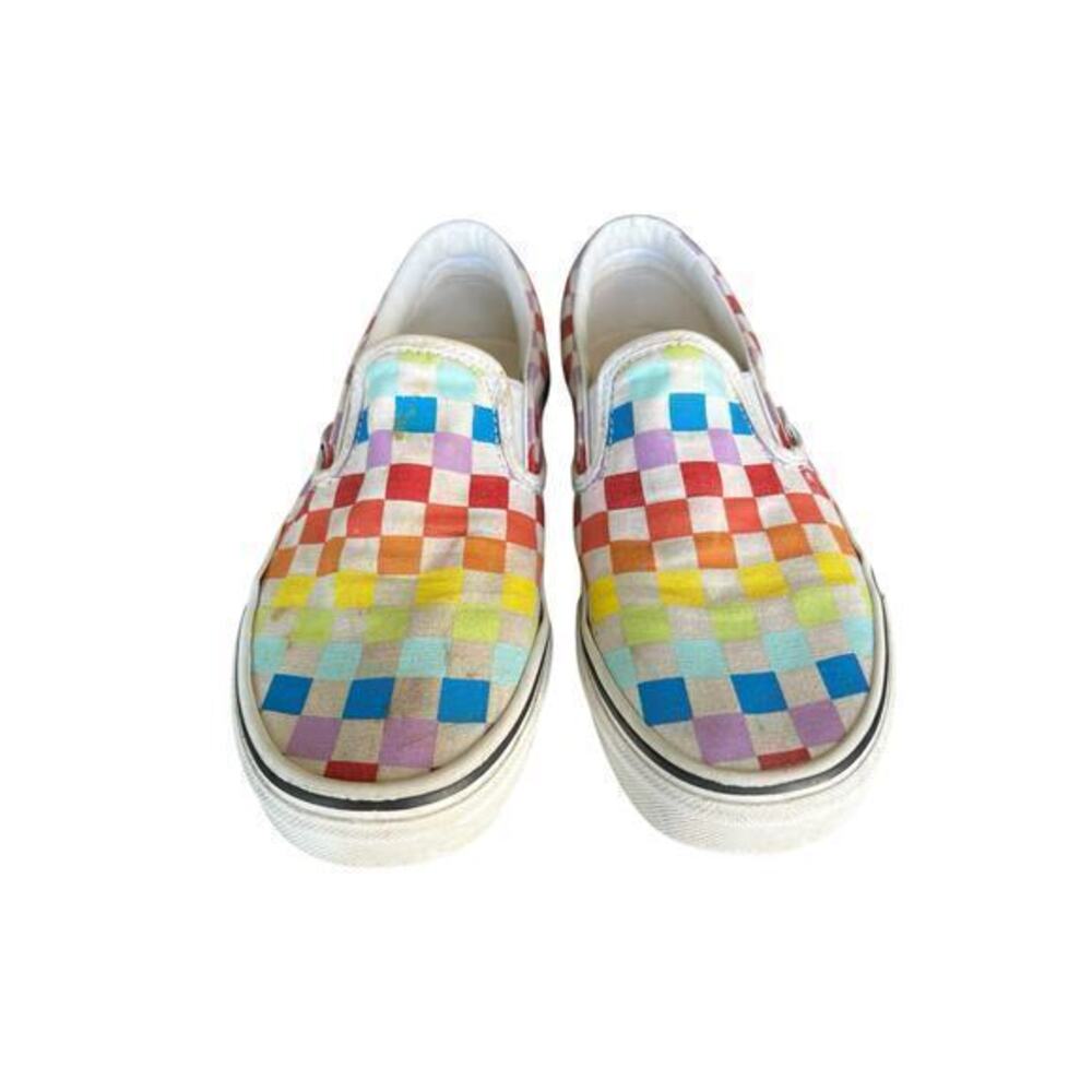 VANS Old Skool Off TheWall SK8 skater Streetwear slip on Rainbow Check size 7